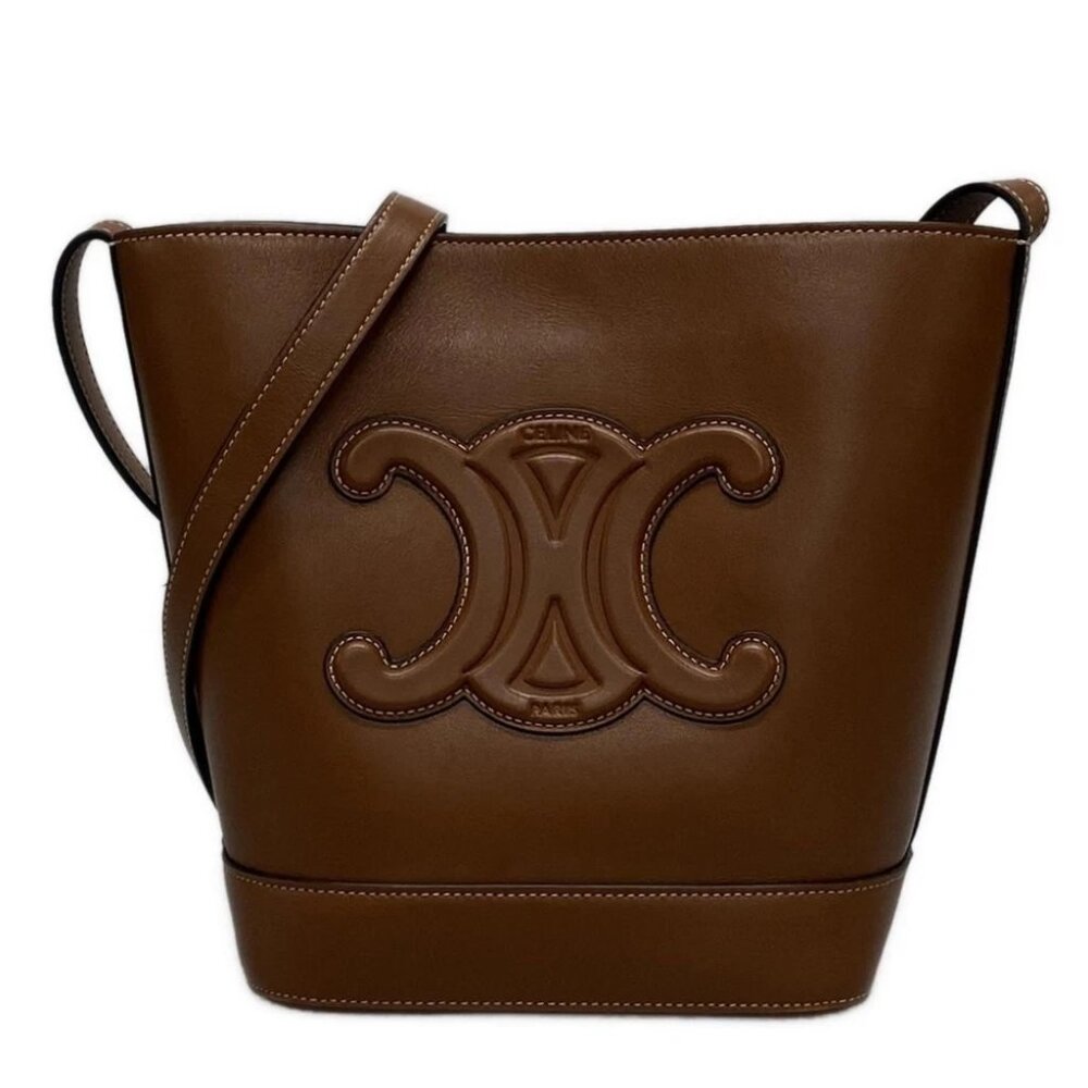 Auth CELINE Small Bucket Cuir Triomphe 113783DU3.04LU Tan (Brown) - Shoulder Bag